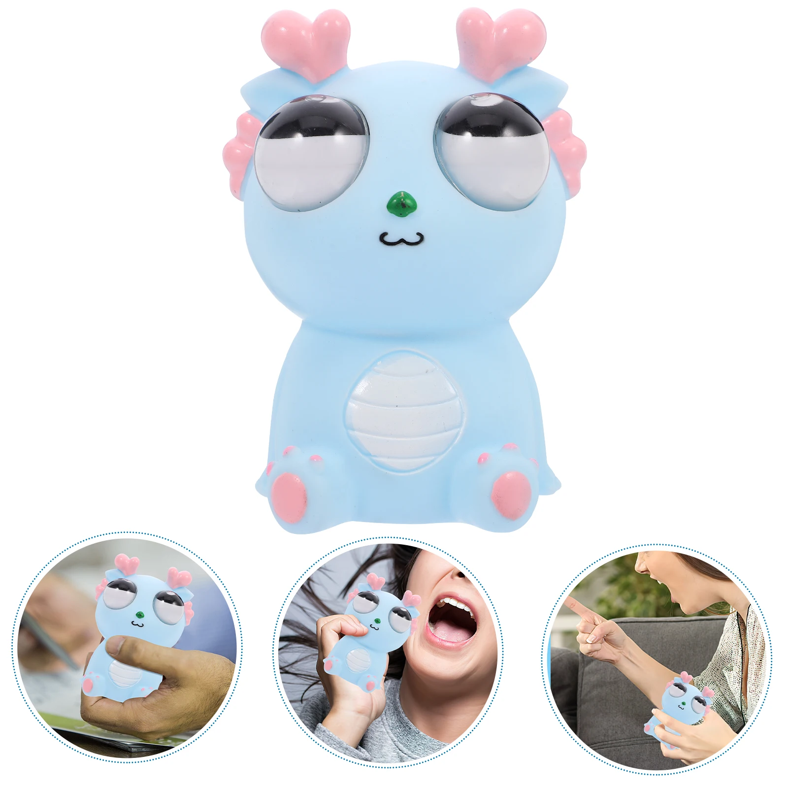 飛び出す目を持つ恐竜型スクイーズストレス解消グッズ、面白い減圧オフィス/自宅用携帯型面白いストレス解消ギフト