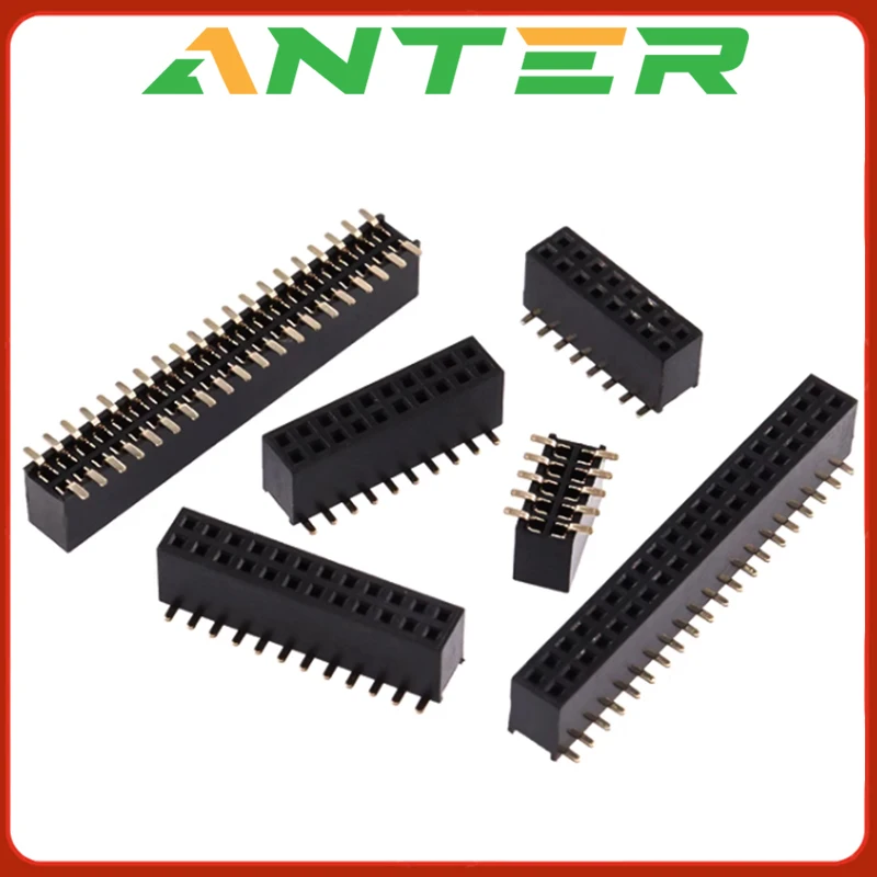 10PCS 1.27MM SMD Double Row Female Socket 2*2/3/4/5/6/7/8/9/10/12/16/20/40/ PIN Female Header Connector