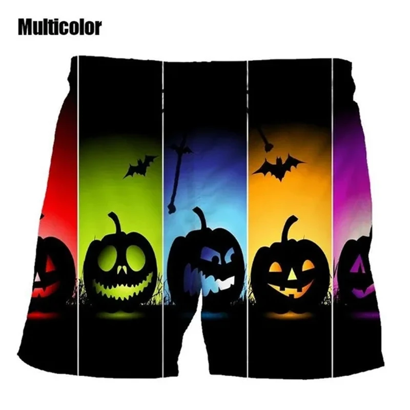 Halloween Pumpkin Print calções de praia, 3D, personalidade engraçada, casual, legal, confortável calças curtas de alta qualidade, nova moda