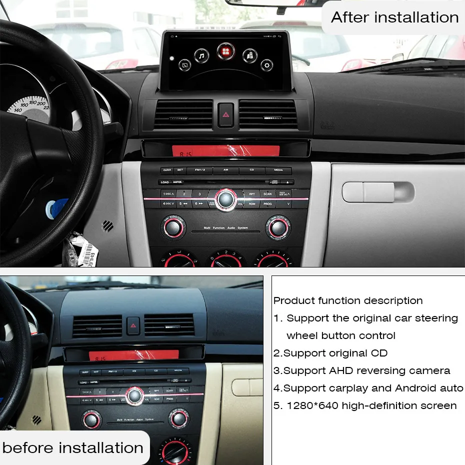 COHO For Mazda 3  mazda joystick 2006-2012 9.66 inch Android 12 Octa Core4+64G Car Multimedia Player Stereo car  Radio