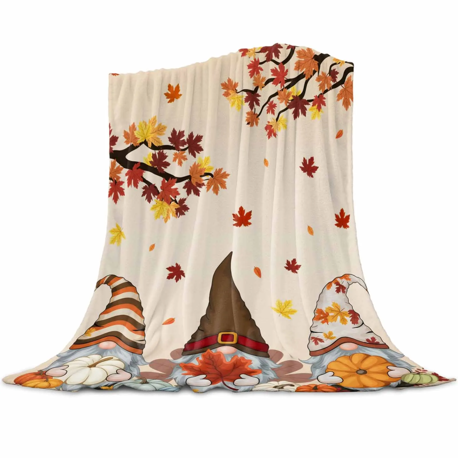 

Thanksgiving Gnome Autumn Throws Blankets for Sofa Bed Winter Soft Plush Warm Sofa Throw Blanket Holiday Gifts