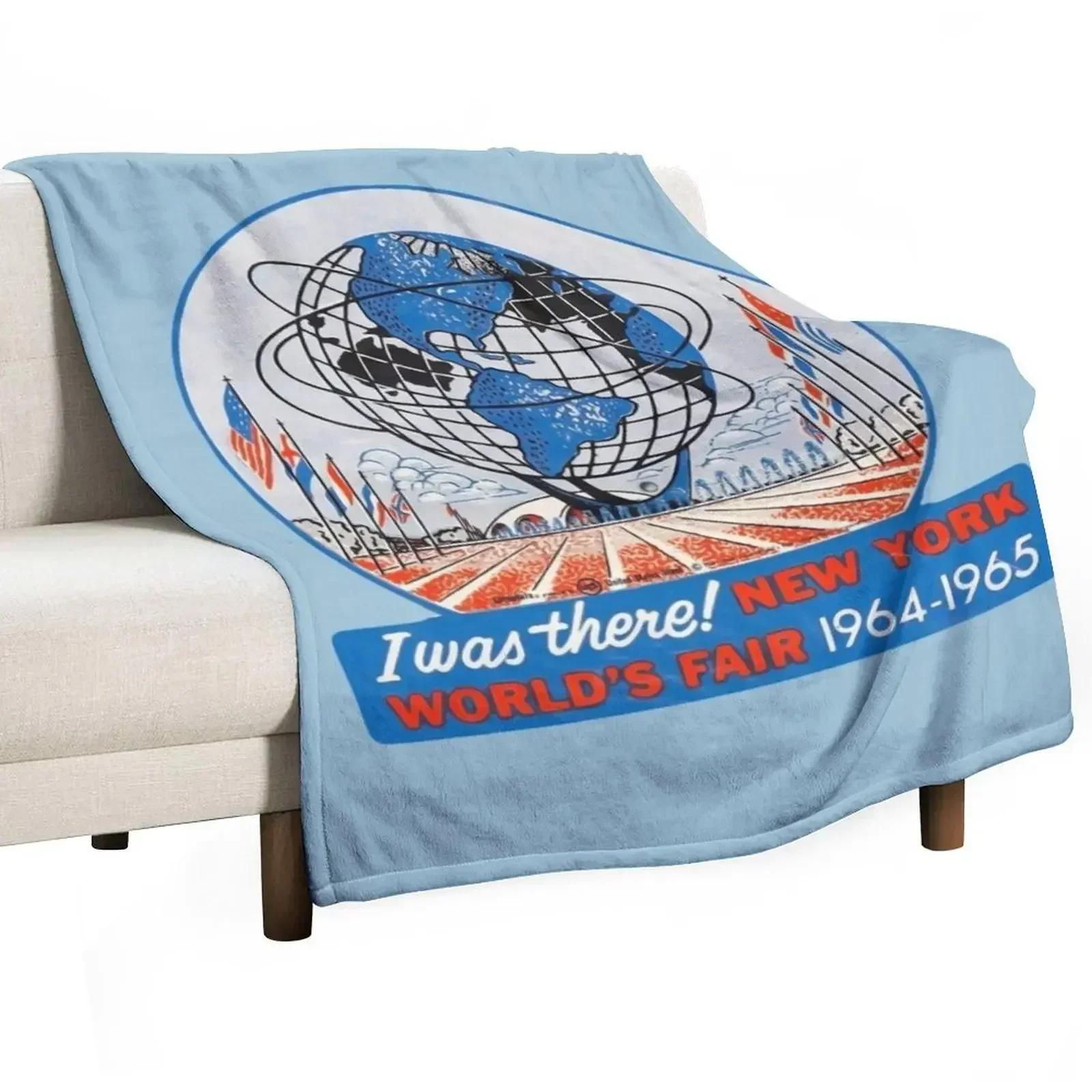 

New York World's Fair RETRO 1964 Throw Blanket Travel Size Cozy Blanket for Plane Train