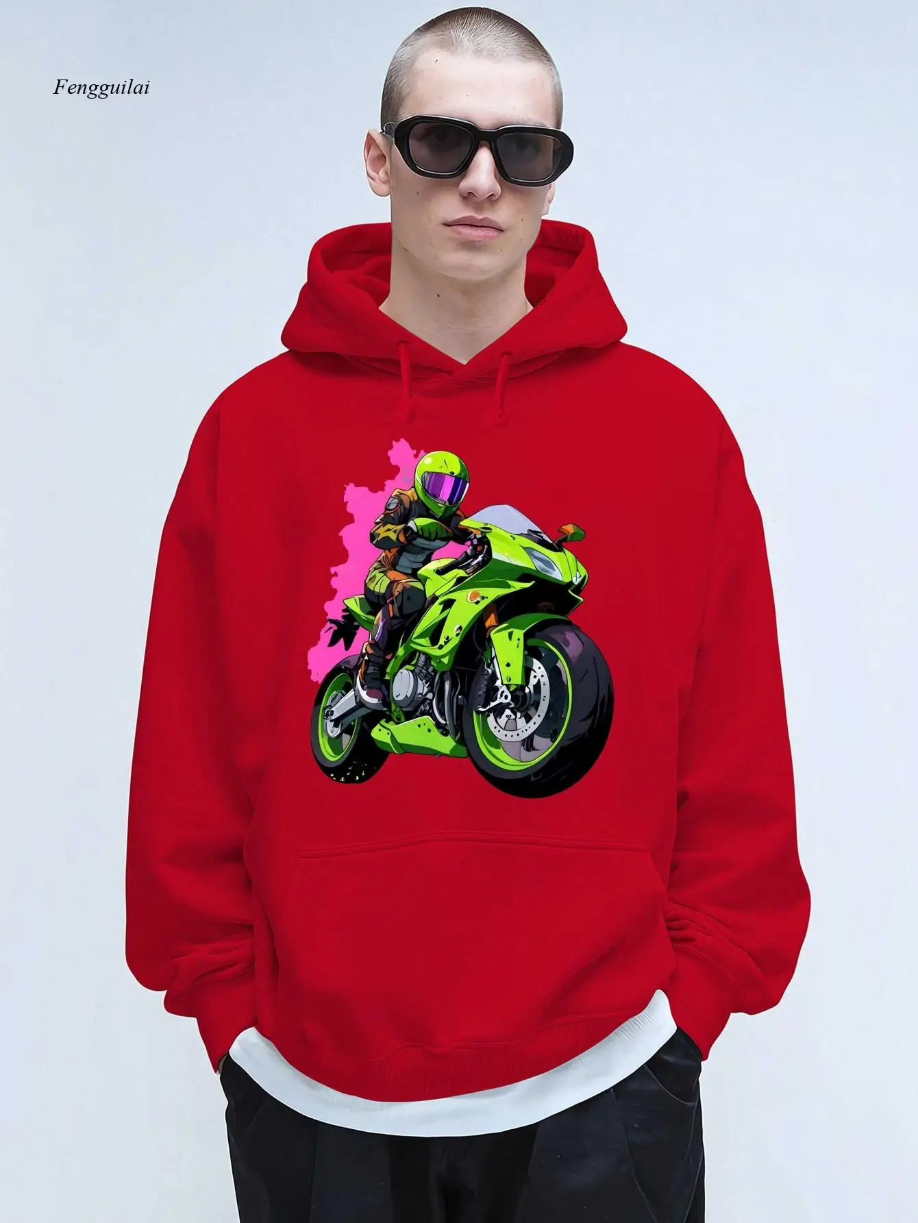 

Неоново-зеленая толстовка с капюшоном и принтом розовых сердец для мотоциклистов — неоново-зеленая зимняя теплая мотоциклетная тематика