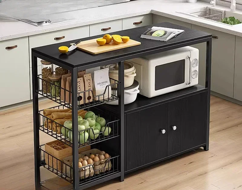 

Kitchen Table Cutting Table Microwave Oven Cabinet Floor to Floor Multi-layer Shelf Cabinet Locker Pot Storage Rack