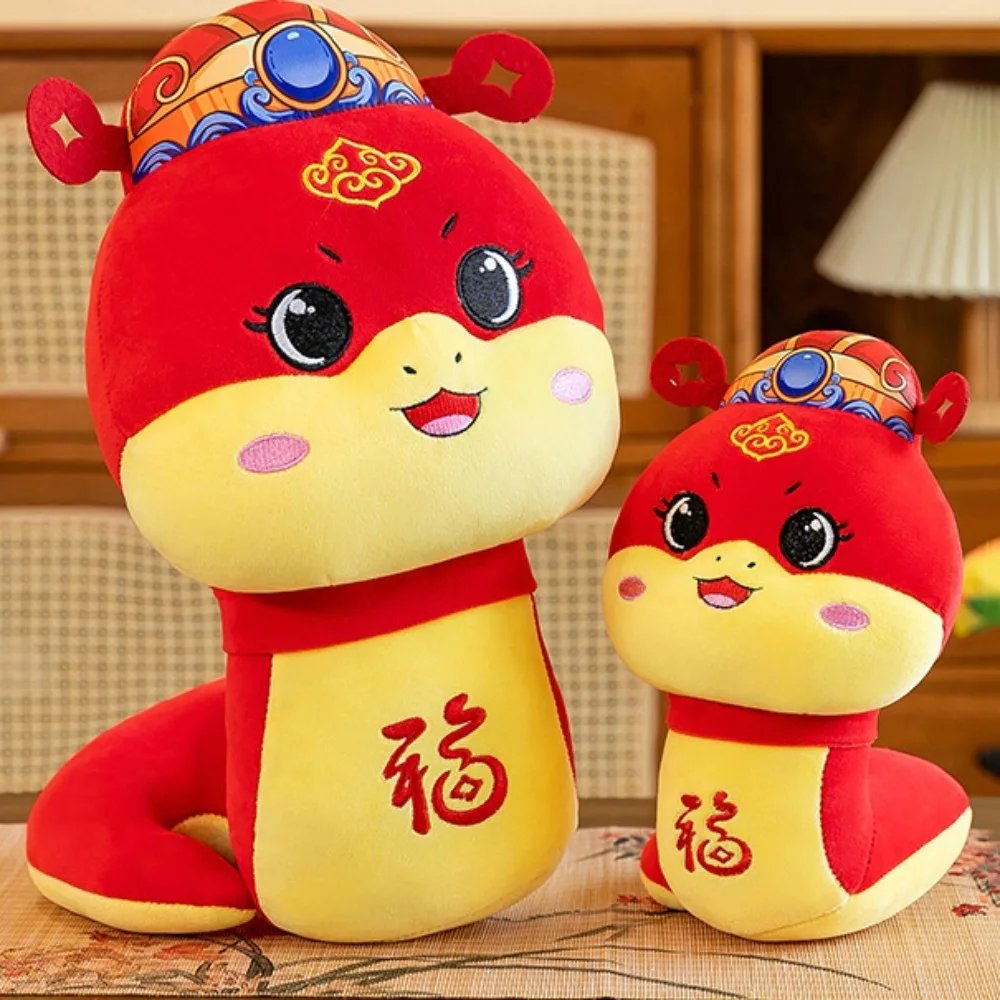 Big Eyes Snake Year Plush Toy Chinese Style The God of Wealth Wealth Snake Year Mascot Toy Soft PP Cotton