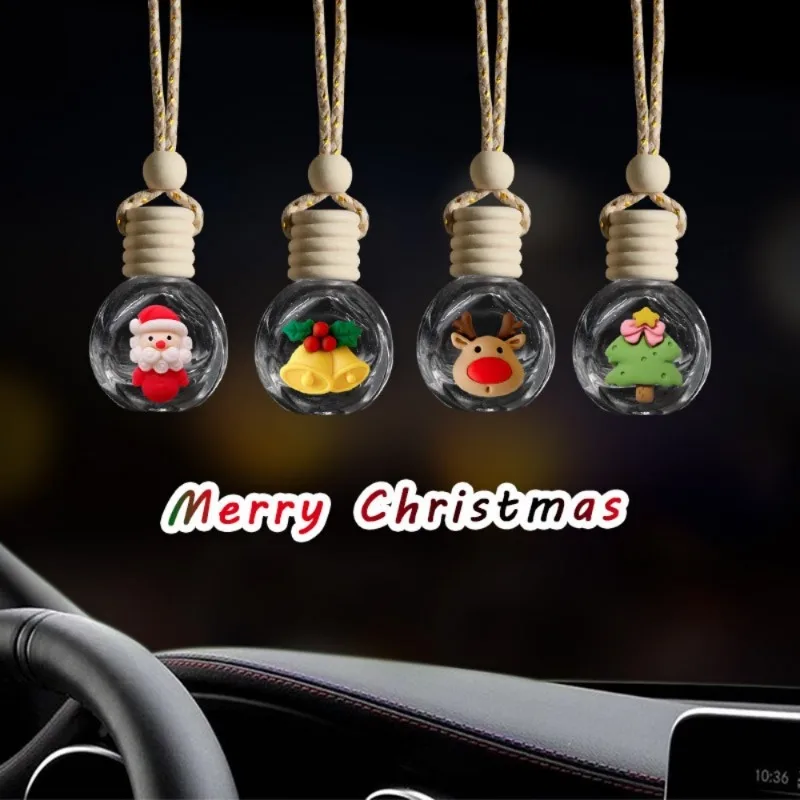 Decoración clásica del coche de la Navidad de la barba de Papá Noel - Botella de fragancia vacía para ventilación, adorno festivo del tamaño compacto