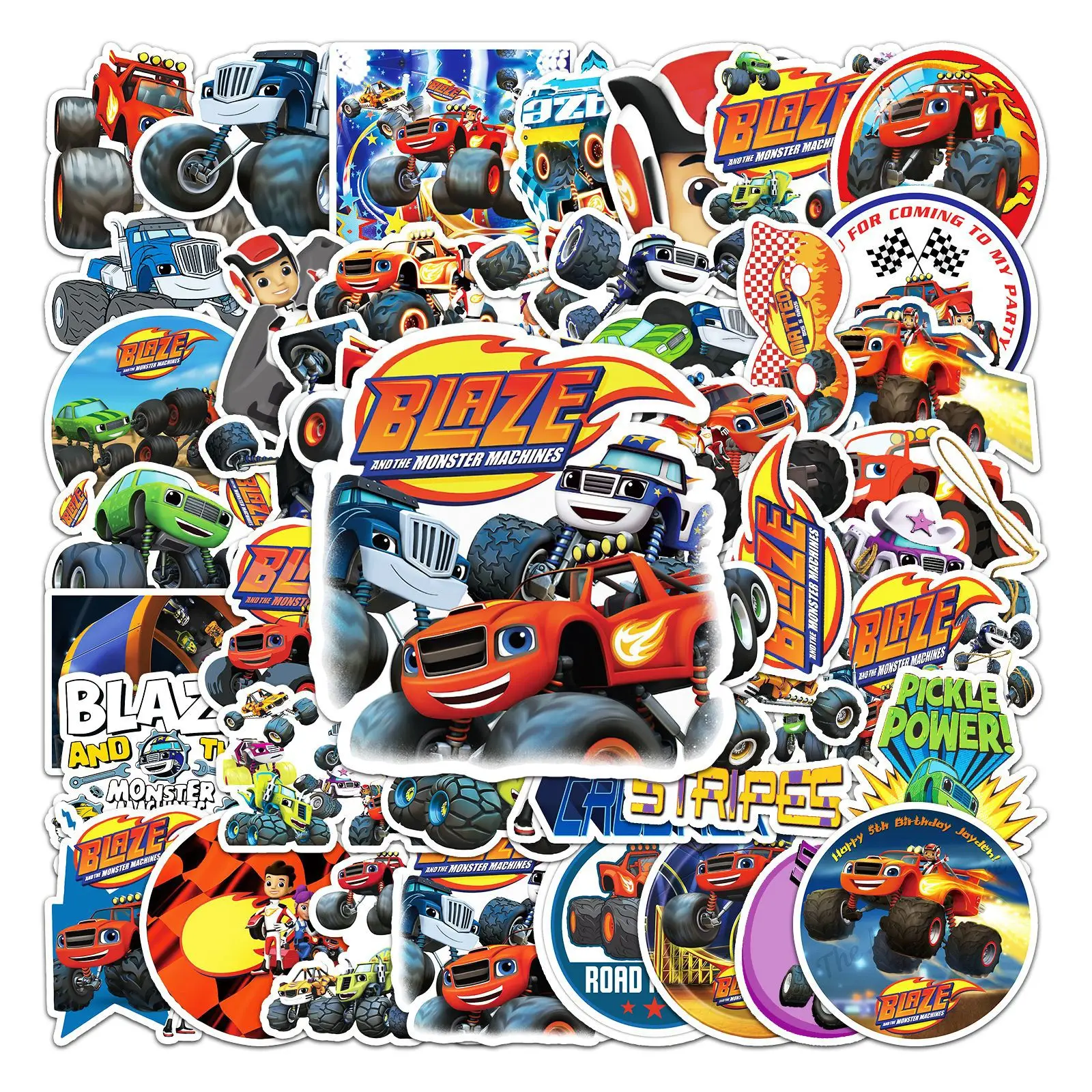 

10/50PCS Blaze and the Monster Machines Cartoon Animation Creative Decorative Graffiti Stickers Kids Toy for Desk Bookshelf
