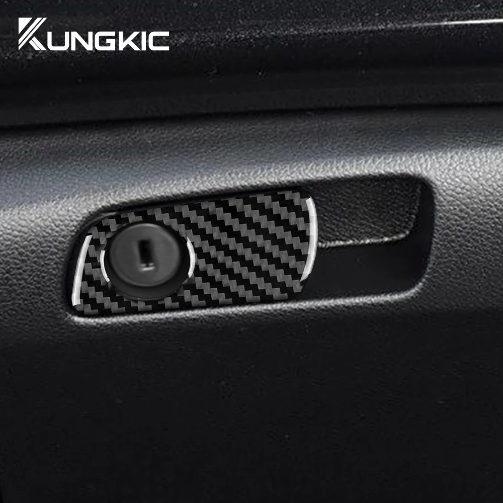 Real Soft Carbon Fiber Sticker For Honda Accord 2013 2014 2015 2016 2017 LHD Car Glover Box Switch Button Frame Accessories