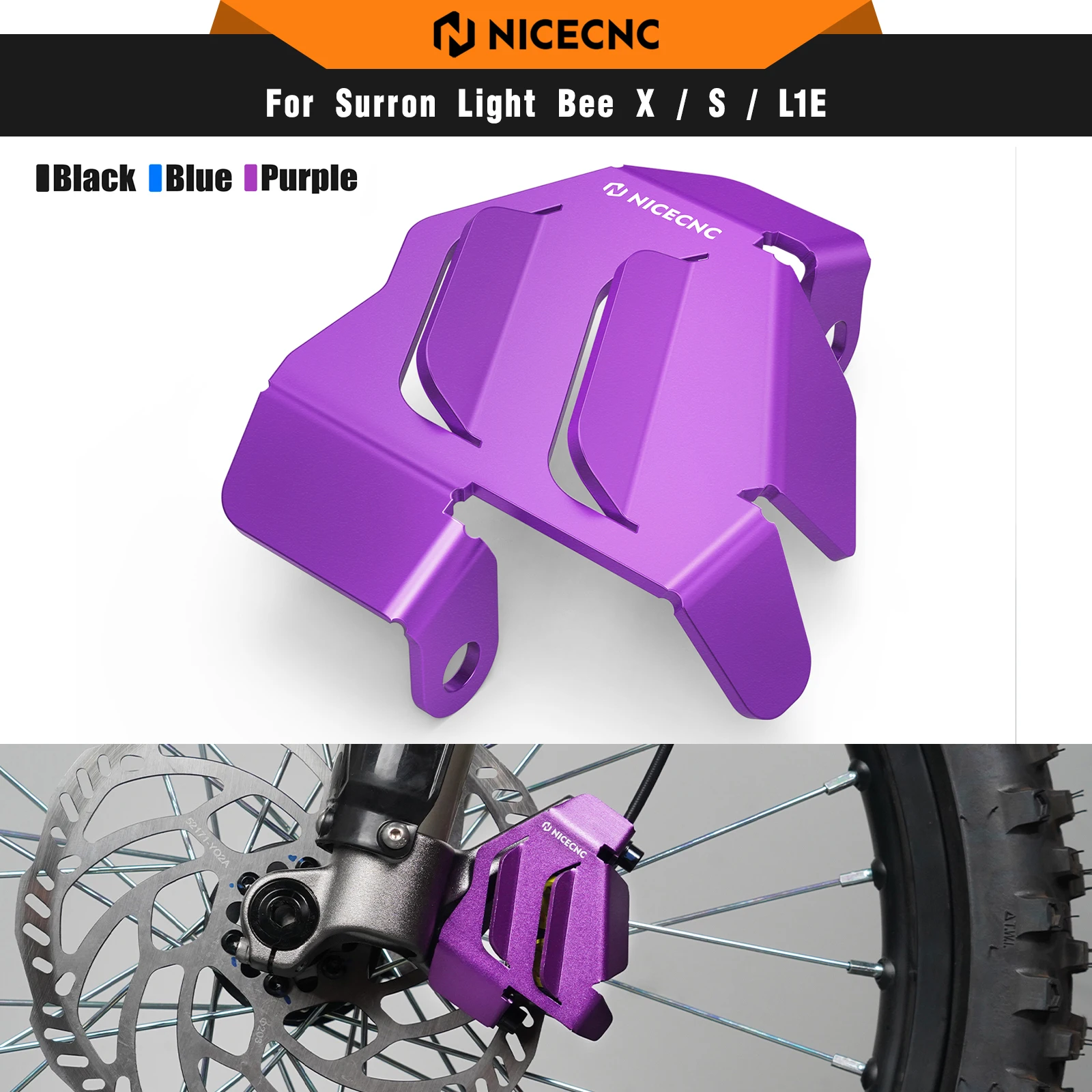 

NICECNC For Surron Light Bee X S L1E Electric Dirt Bike Front Brake Caliper Guard Protector Aluminum For Segway X160 X260 2024
