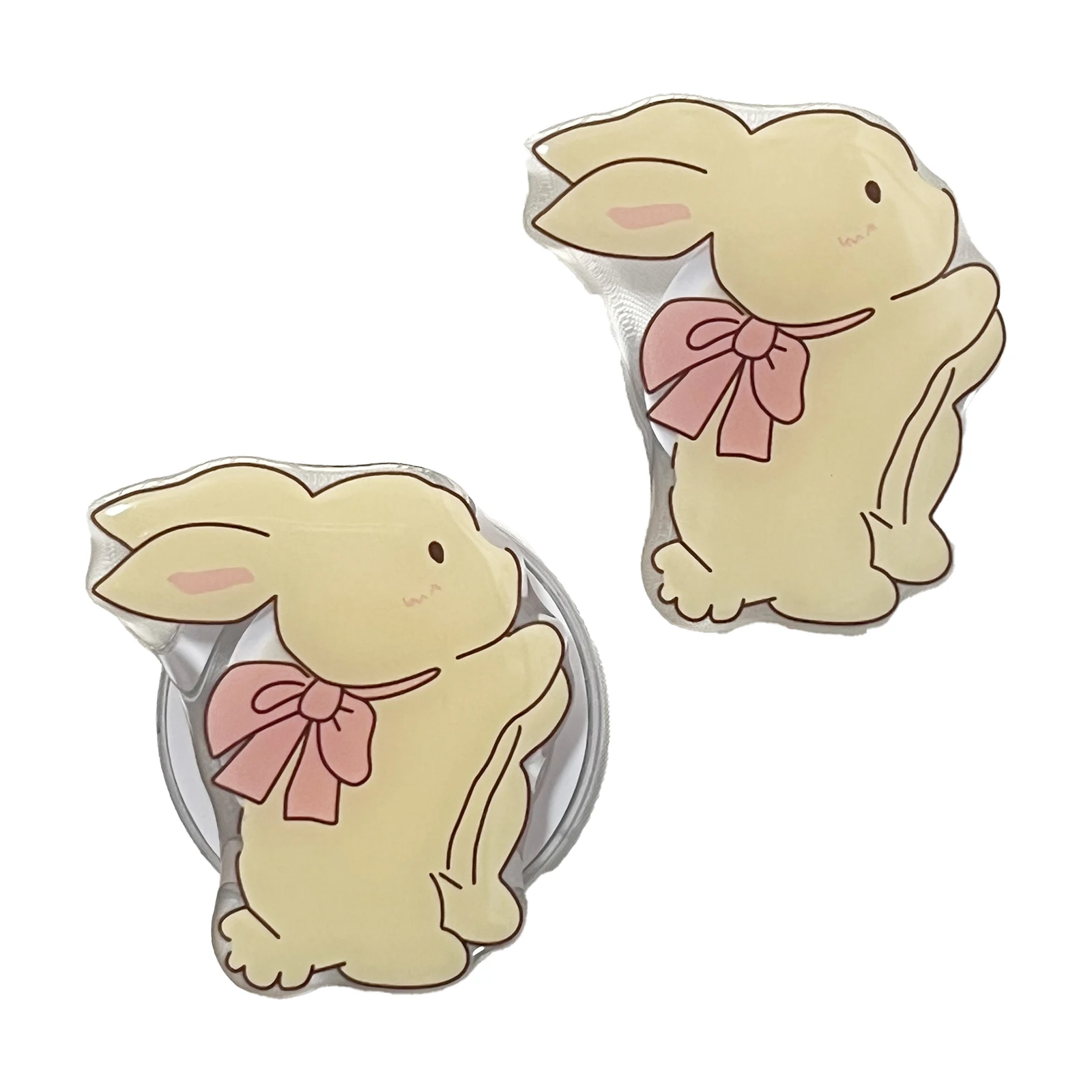 

Милый розовый бант с желтым кроликом, держатель для телефона Griptok, поддержка iPhone 17, 16PM, чехол Samsung, кронштейн, подарок для девочки