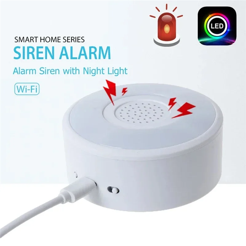 FFYY-Wifi صفارة الإنذار الذكية 90Db مكبر الصوت بصوت عال واي فاي صفارة الإنذار الذكية لنظام أمن الوطن تويا