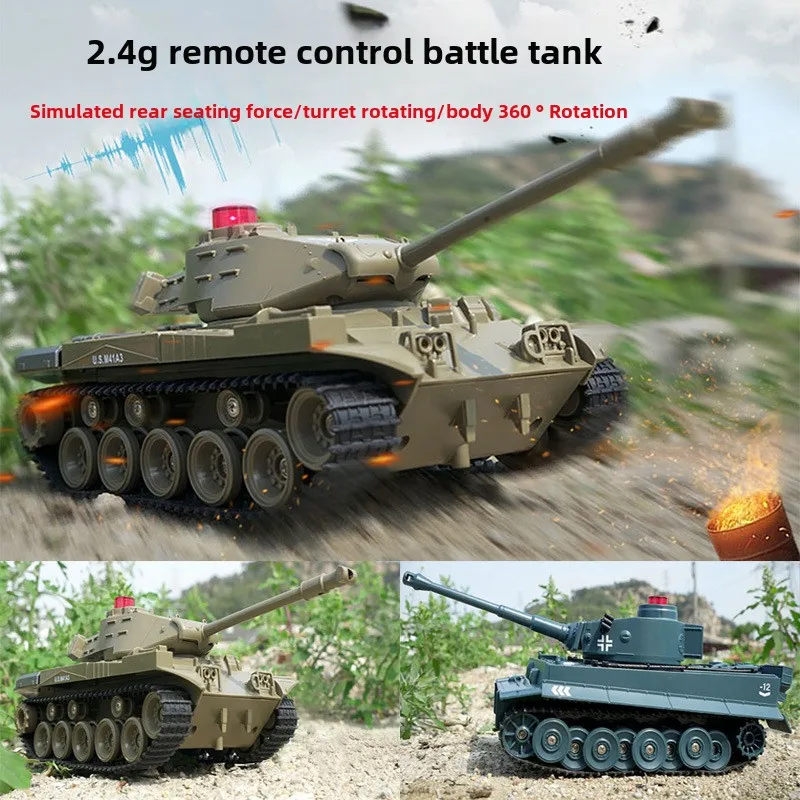 Simulation Battle Tank RC Vehicle,Military Model Tank RC Vehicle,Turret 270°rotation,Happy Childhood,Christmas & Birthday Gifts