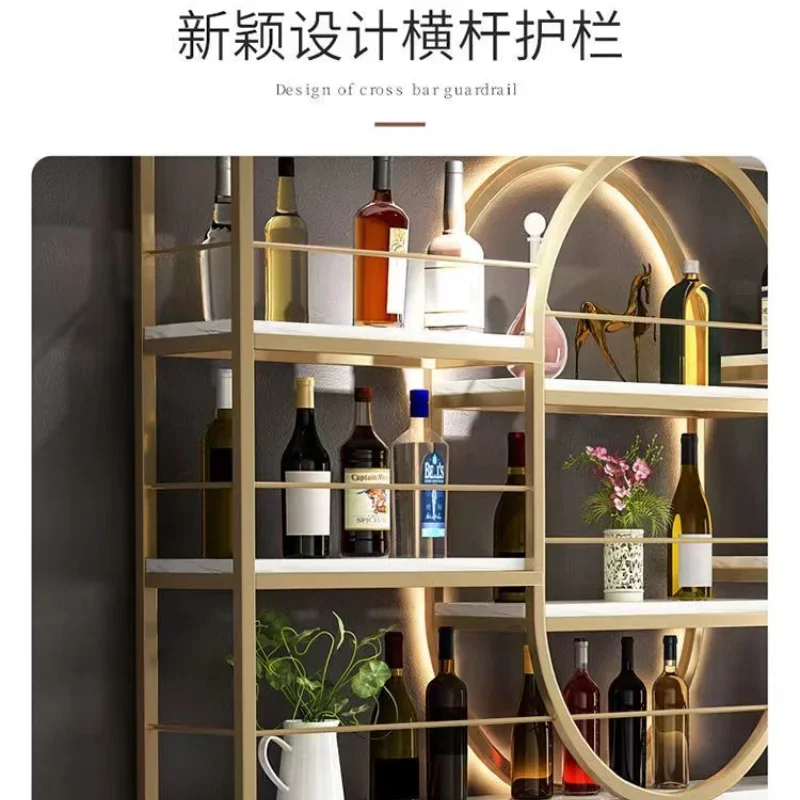 Armadietto per curiosità Portabottiglie per vino Bar moderno Armadio di stoccaggio semplice assemblare Cucina multifunzionale Cottage Mesas Mobili