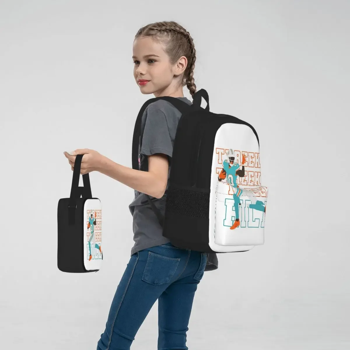 Tyreek Hill Backpacks Boys Girls Bookbag Children School Bags Cartoon Kids Rucksack Lunch Bag Pen Bag Three-Piece Set