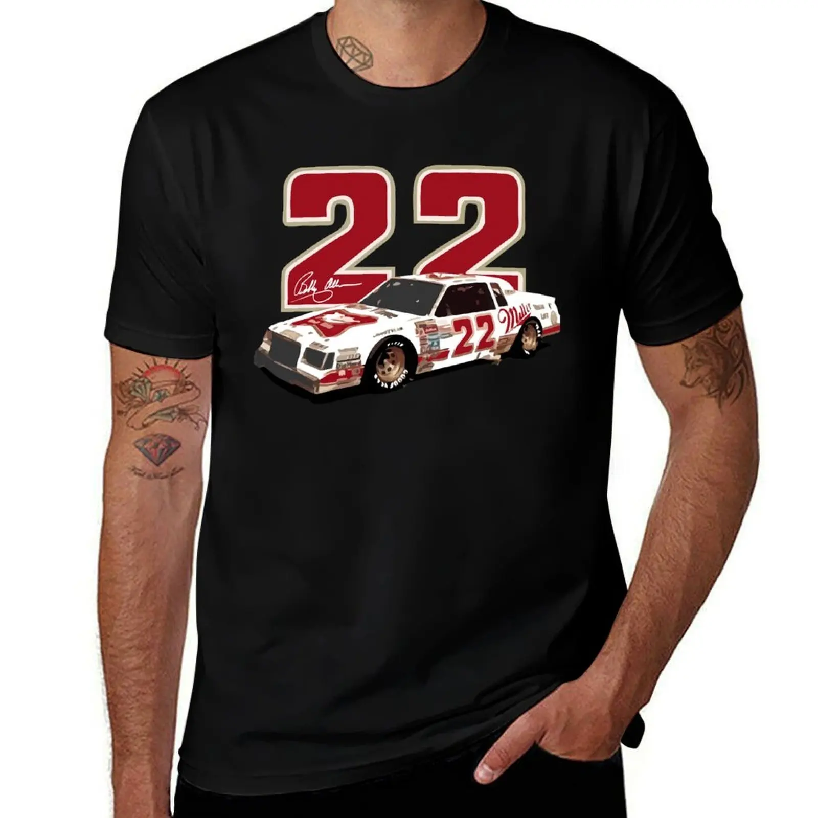 Bobby Allison 1983 Retro Stock Car T-Shirt Big Size Crew Neck T-Shirt