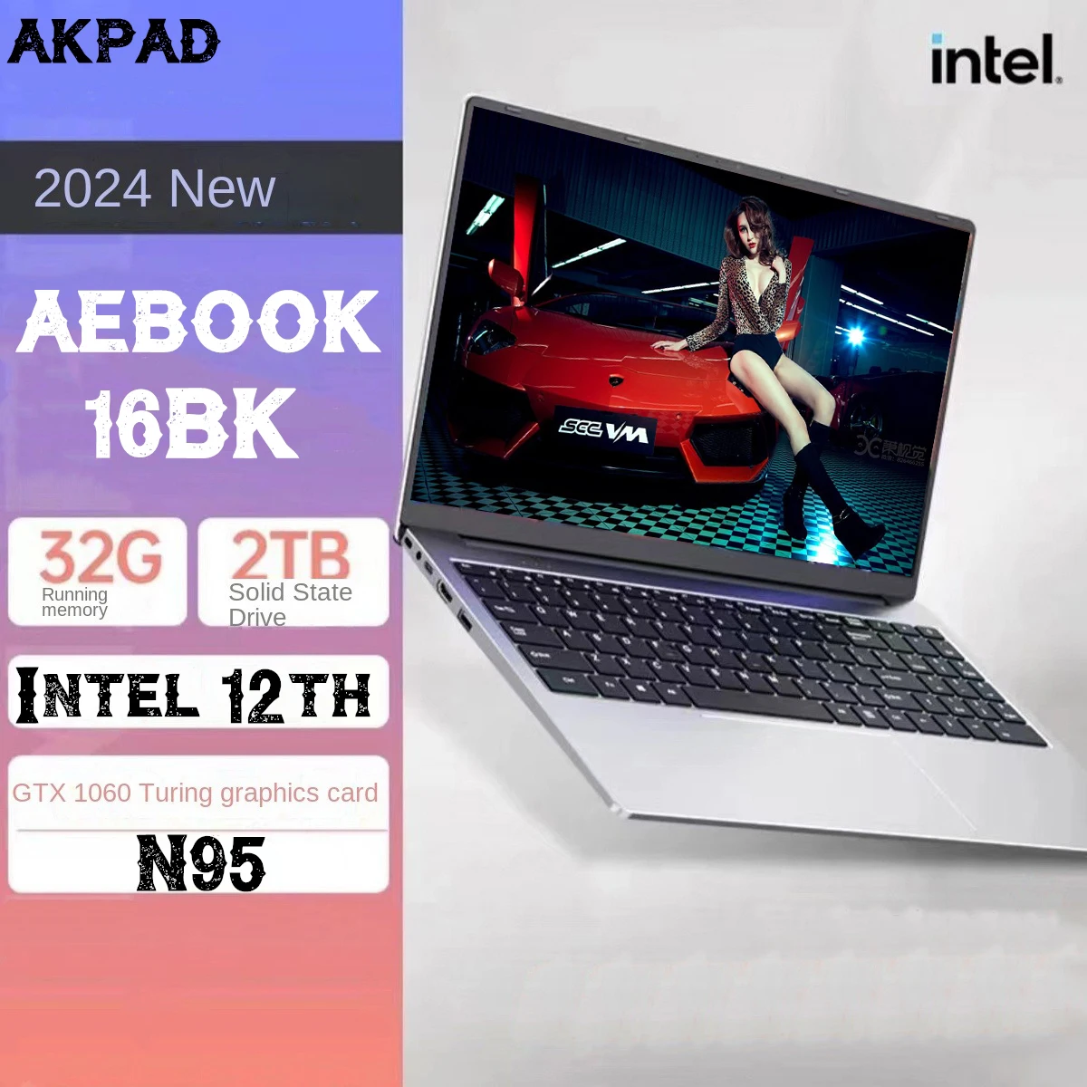 Intel 12th N95 Laptop 15.6 inch IPS Screen 16G 32GB RAM NVIDIA GeForce GTX 1060 4G Office Learning Computer Windows 10 11 Pro