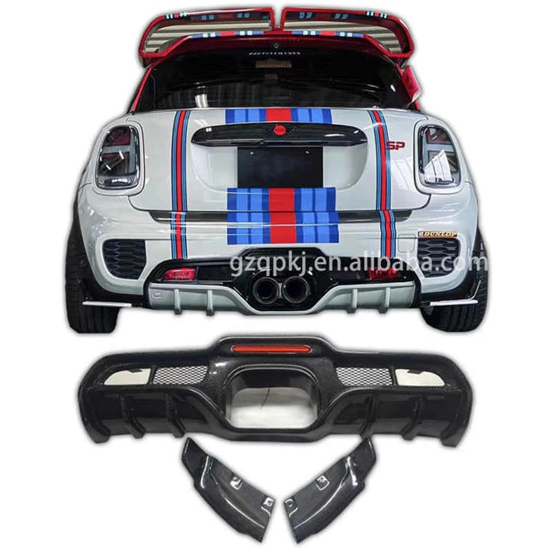 Giomic version carbon fiber spoiler bumper lips after diffuser for BMW's mini F56 F55 body kit