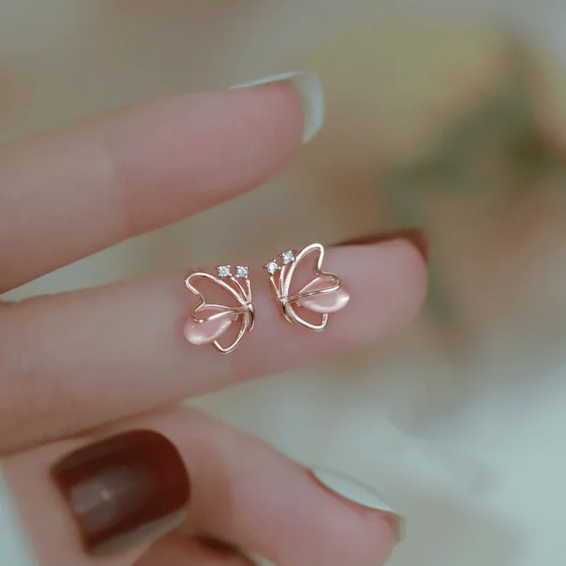 Creative fashion butterfly earrings | cute alloy earrings and resin mosaic, ideal for parties and birthday gifts,qqq