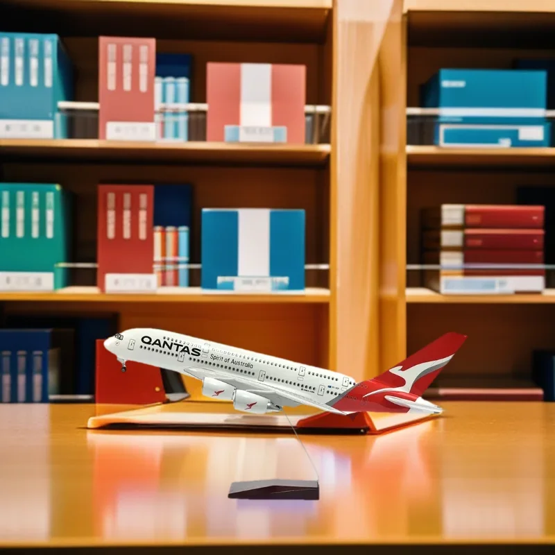

46cm 1/160 Scale Diecast Resin A380 Air Bus Passenger Aircraft Australia Airplane Model Offices Accessories Airways With Cabin