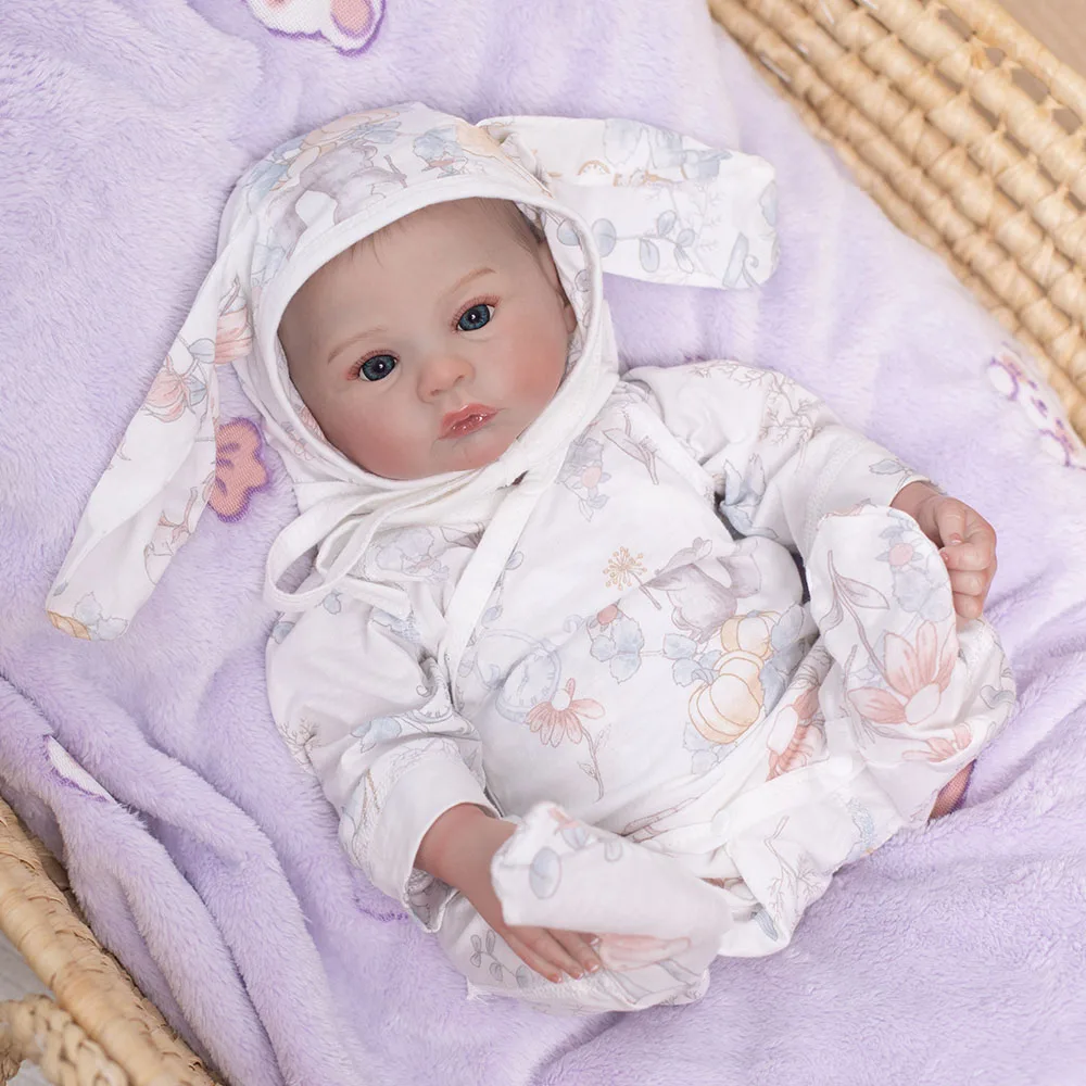 48CM Juz Malowana Gotowa Lalka Reborn Całe Silikonowe Korpusy Winyl Miękki w Dotyku Realistyczna Ręcznie Robiona Skóra 3D z Widocznymi Żyłkami