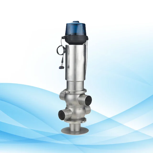 エースステンレス鋼製空気圧式ミックスプルーフダブルシートバルブ（インテリジェントヘッド付き）