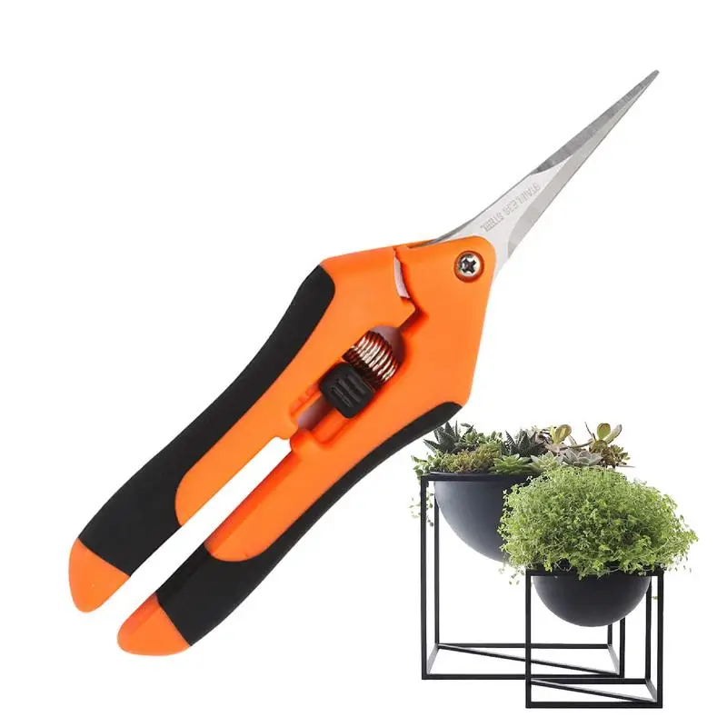 Stainless Steel Garden Pruners Soft Grip Garden Fruit Tree Pruning Tool Soft Grip Gardening Shears For Flowers Fruits Picking