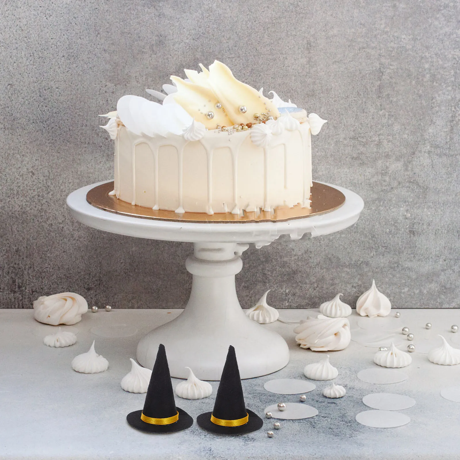 

24pcs Mini Felt Witch Hats 2.75In Halloween Decor For Wine Bottle Cupcake Toppers Party Favors Masquerade Crafts Holiday