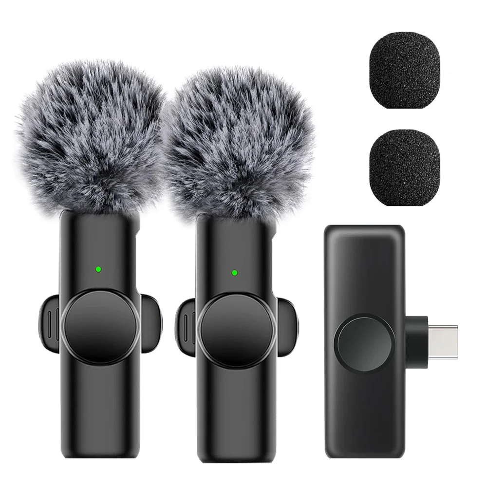

Type-C Mic Mini Lavalier Microphone Noise Reduction Portable Mini Lapel Mic Black Professional Wireless K11 Microphone