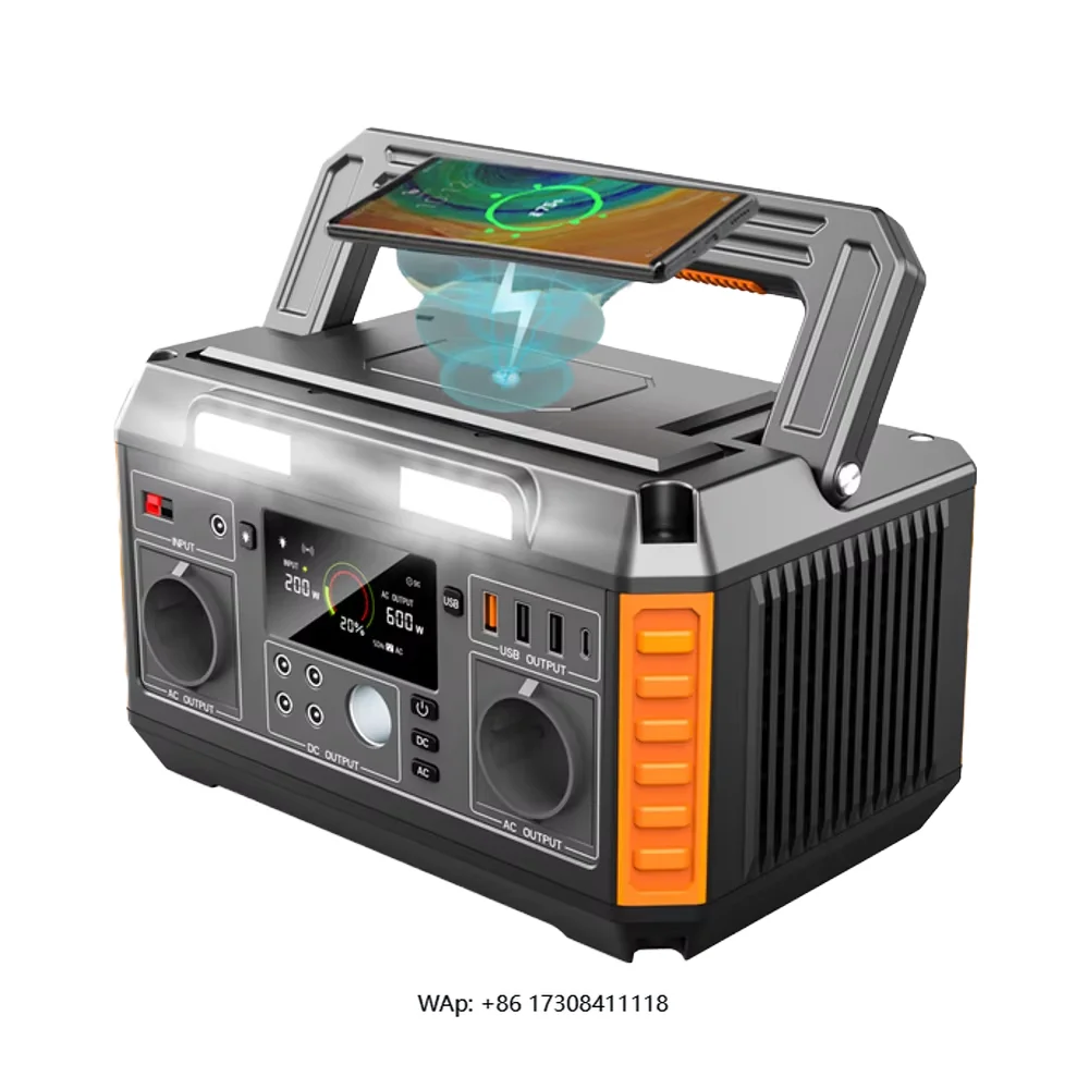 Portable 600W lithium solar generator custom AC 110V/230V power station with MPPT controller for outdoor camping and hiking