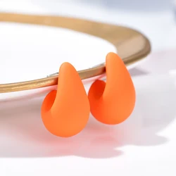 Classic Simple Candy Color Water Drop Stud Earrings For Women Acrylic Red Blue Black Lightweight Korean Trendy Earrings Jewelry