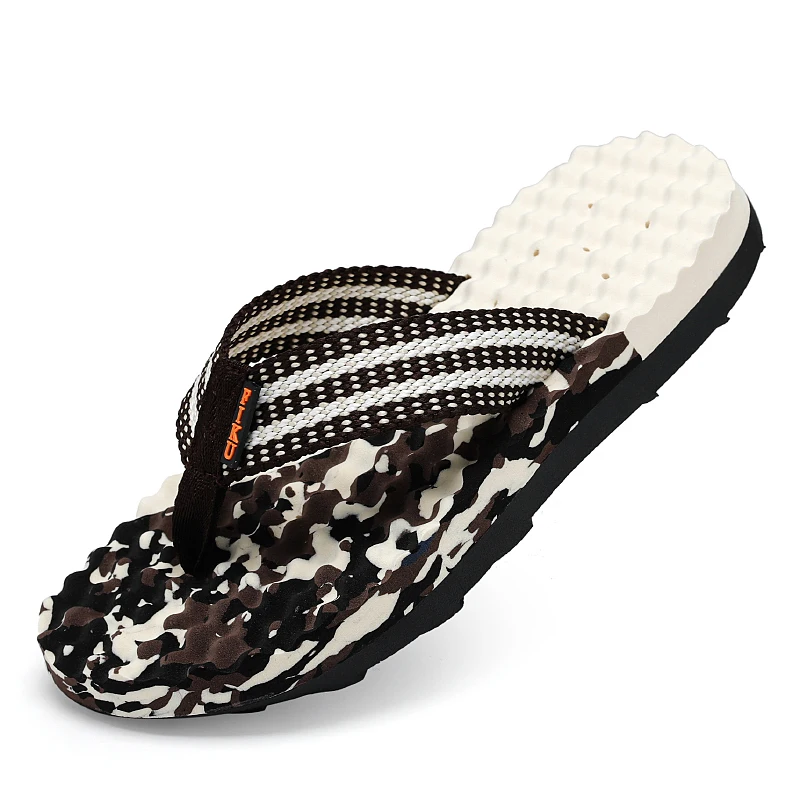 men's sandals new flip-flops men's casual beach sandals Fashion casual slippers mesh woven lightweight large size men's shoes - view 3