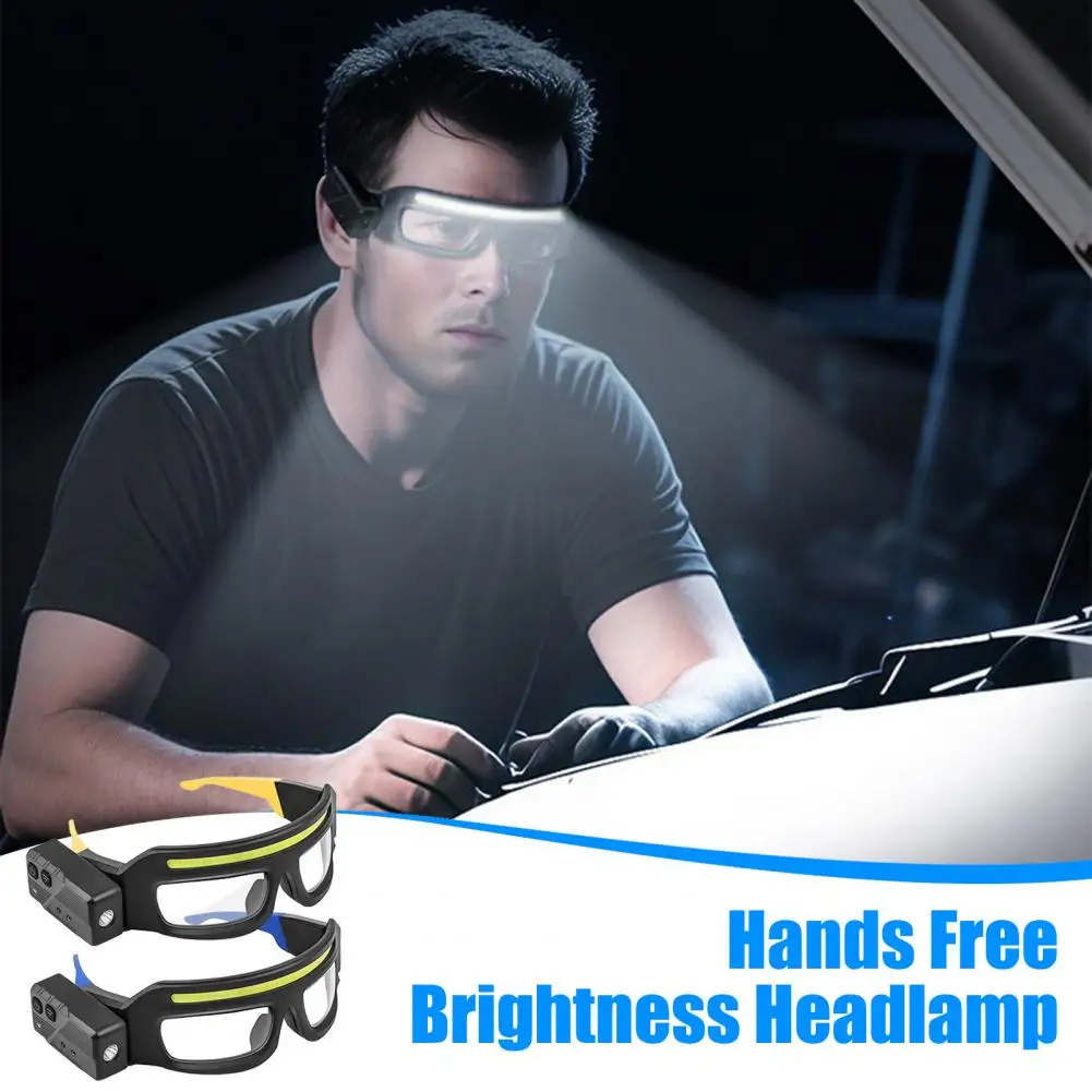 

LED Headlamp Glasses with MotionSensor Touch Control Flashlight USB Rechargeable Running Fishing Cycling Light-Up Eyewear