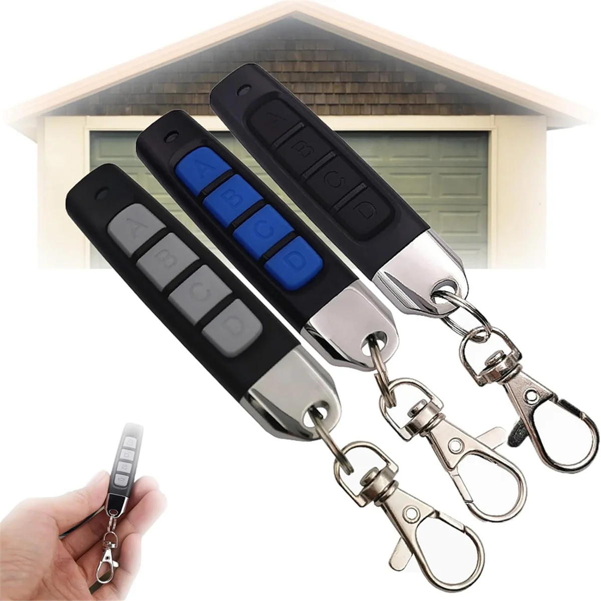 A57G-3pcs 4-In-1 Remote Control Duplicator,433MHz Copy Remote Controller,Wireless Cloning Key Fob Duplicator,Remote Control