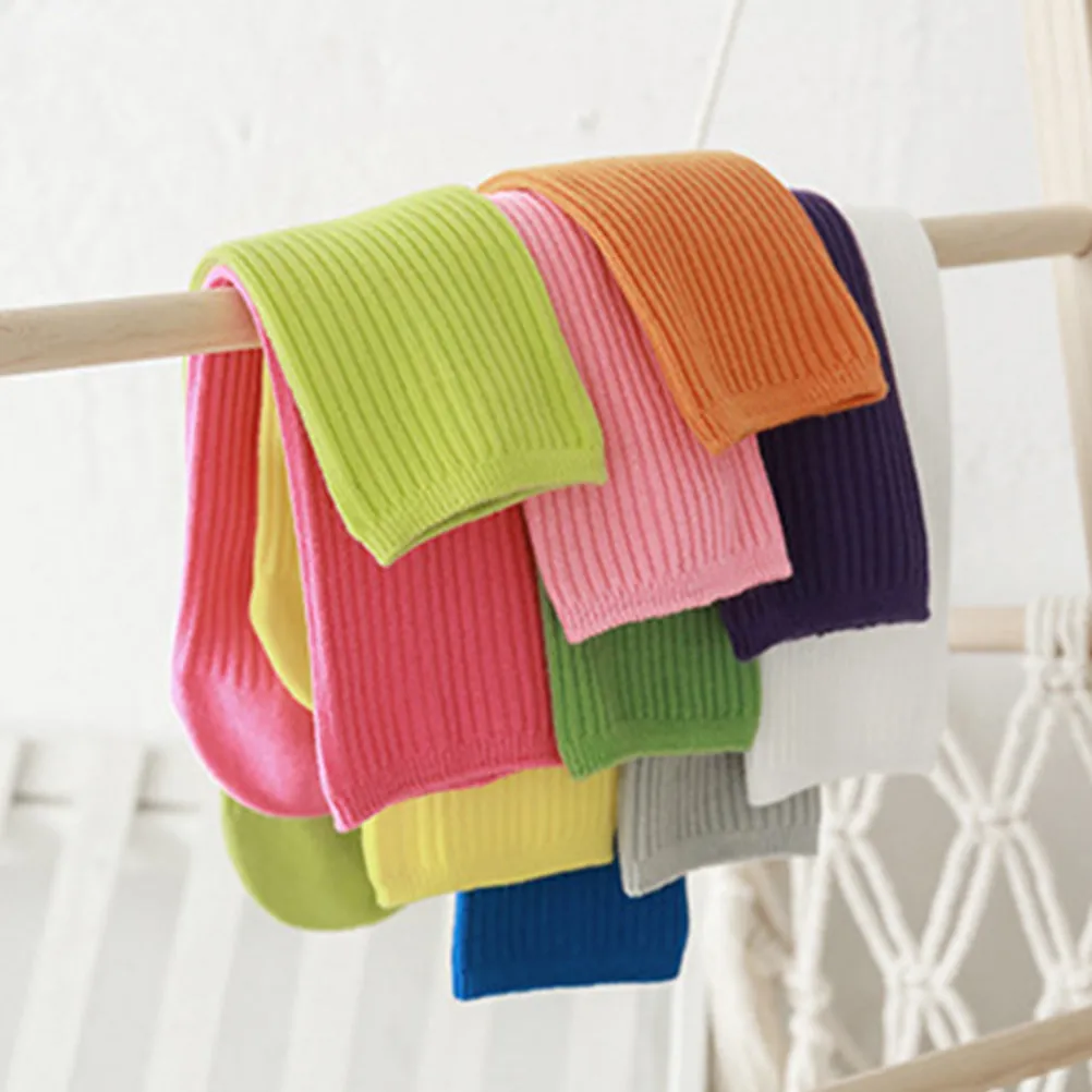 2Pairs Mid-Calf Length Cotton Socks Solid Color Breathable Comfortable for Adults Kids Universal Everyday Wear Boys Girls Socks