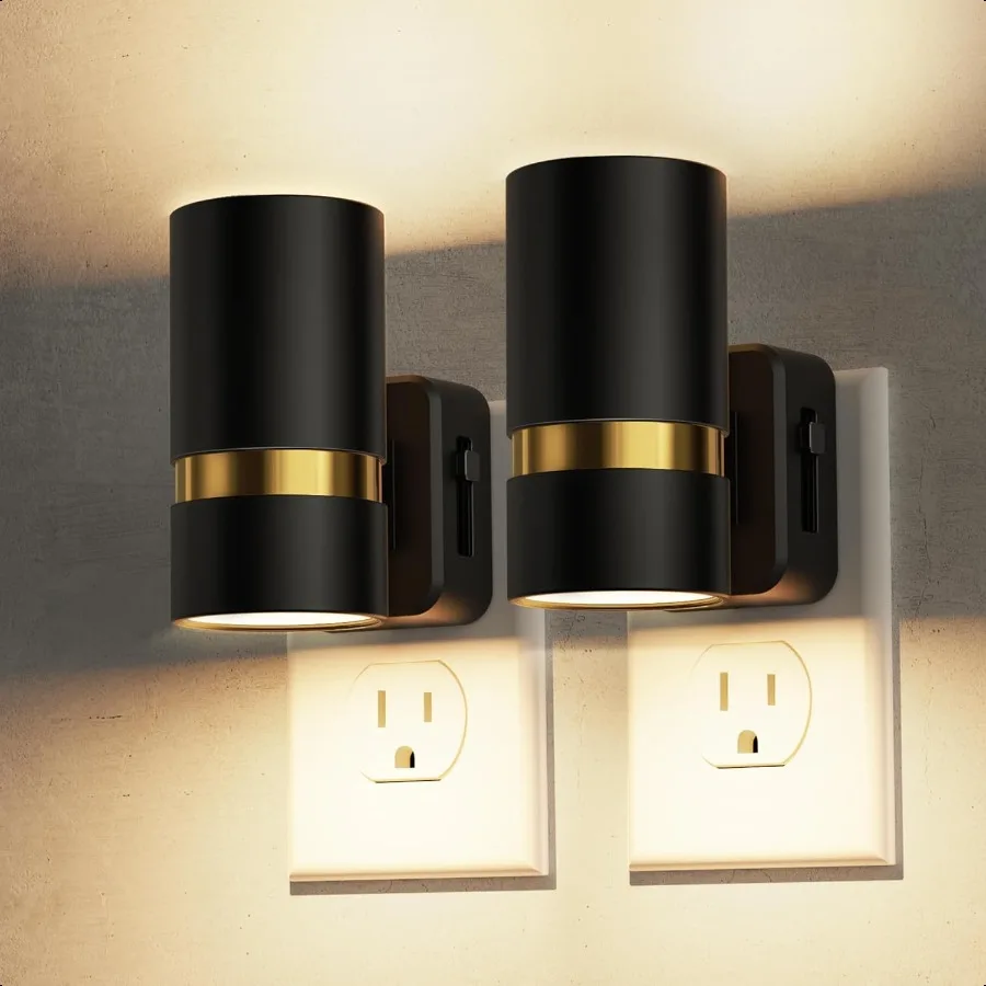 

Night Lights Plug into Wall Dimmable Night Light with 0100LM Brightn Adjustable 3000K Soft White Nightlight with Dusk to Dawn 2