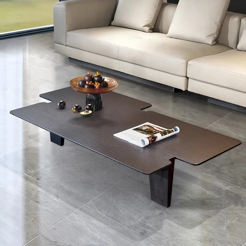 

minimalist smoked wood coffee table living room simple special-shaped personality furniture solid wood modern simple