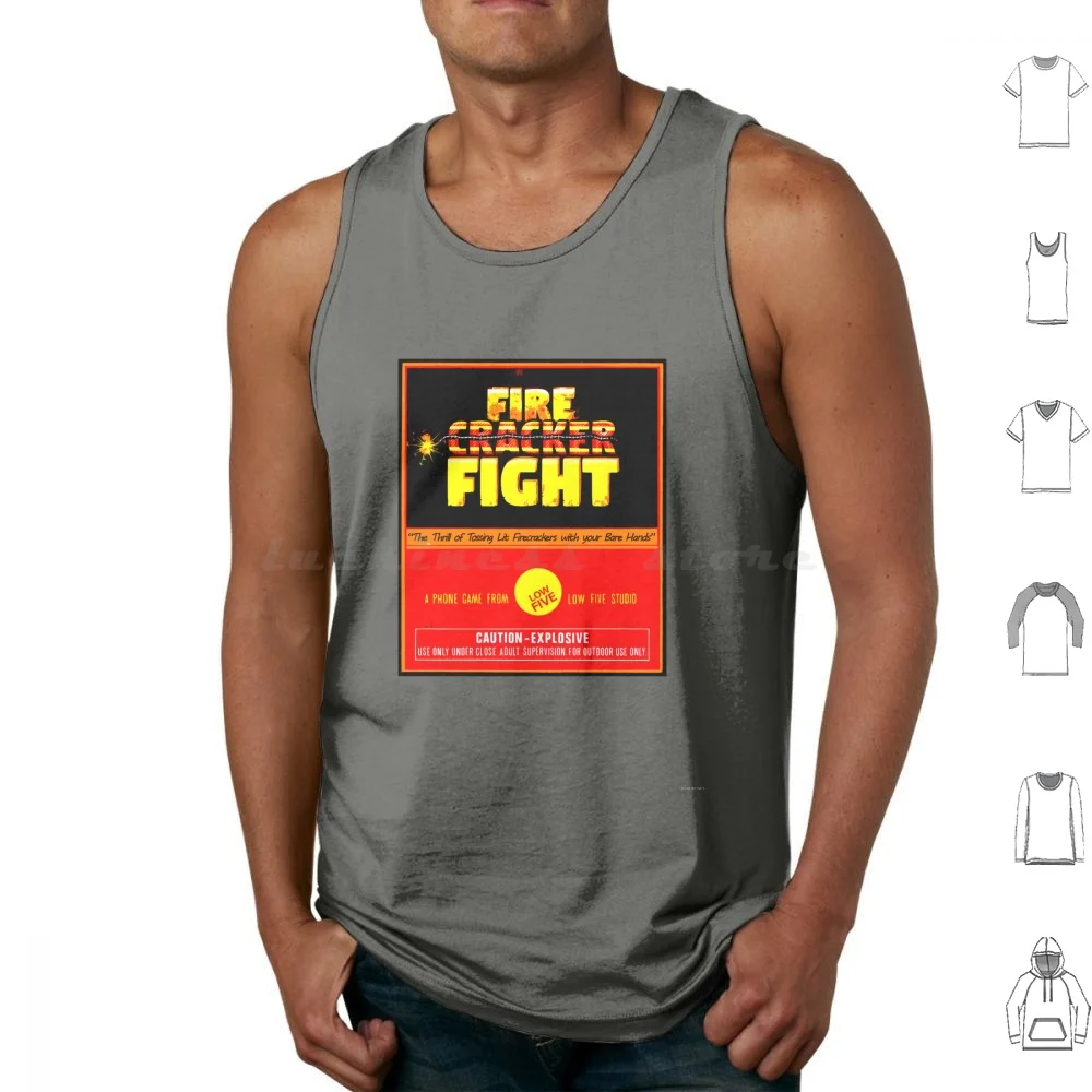 Official Firecracker Fight Game Big Label Tank Tops Vest Sleeveless Indiegames Firecrackerfight Games