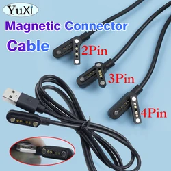 1Pc Magnetic Connector USB Data Charging Cable 2Pin 3Pin 4Pin Male Female Pogo Pin Spring Loaded 4P 3P 2P Cord