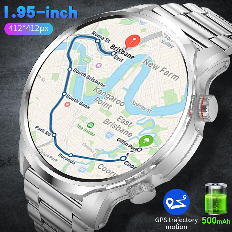 LIGE 2025 ใหม่กีฬากลางแจ้งสมาร์ทนาฬิกาผู้ชาย GPS Tracker Heart Rate บลูทูธกันน้ํา 1.95 นิ้วผู้ชาย Smartwatch สําหรับโทรศัพท์