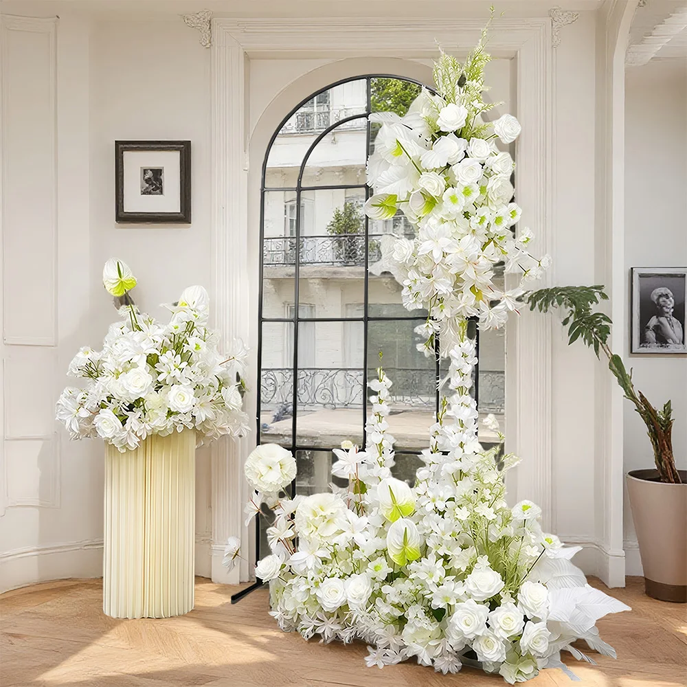 

Роскошная белая роза, гортензия, детское дыхание, гирлянда, свадебный пол, цветочный фон, подвесной декор для стола, композиция