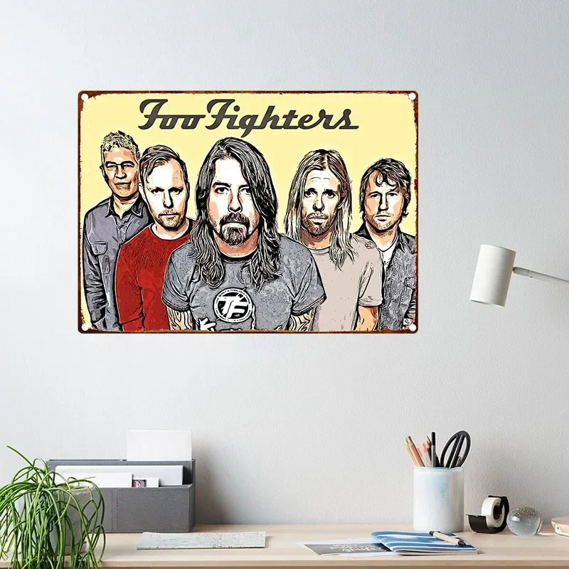 الموسيقار الفرقة الفنية روك باند تين علامات خمر اللوحة المعدنية الملصقات لغرفة الموسيقى بار المنزل مقهى جدار الفن هدية