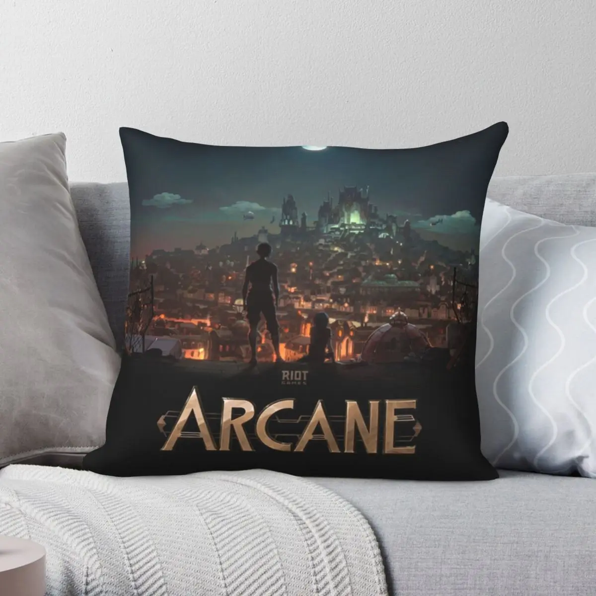 Arcane Pillowcase Polyester Linen Velvet Pattern Zip Decor Throw Pillow Case Sofa Cushion Cover 45x45