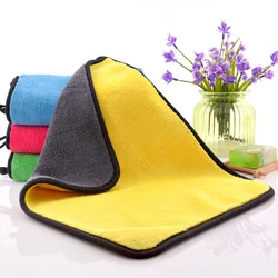 1Pcs 30 × 40Cm Microfiber Double-Layer Verdikte Auto Handdoek Car Cleaning Handdoek Absorbeert Water Zonder Verlies haar