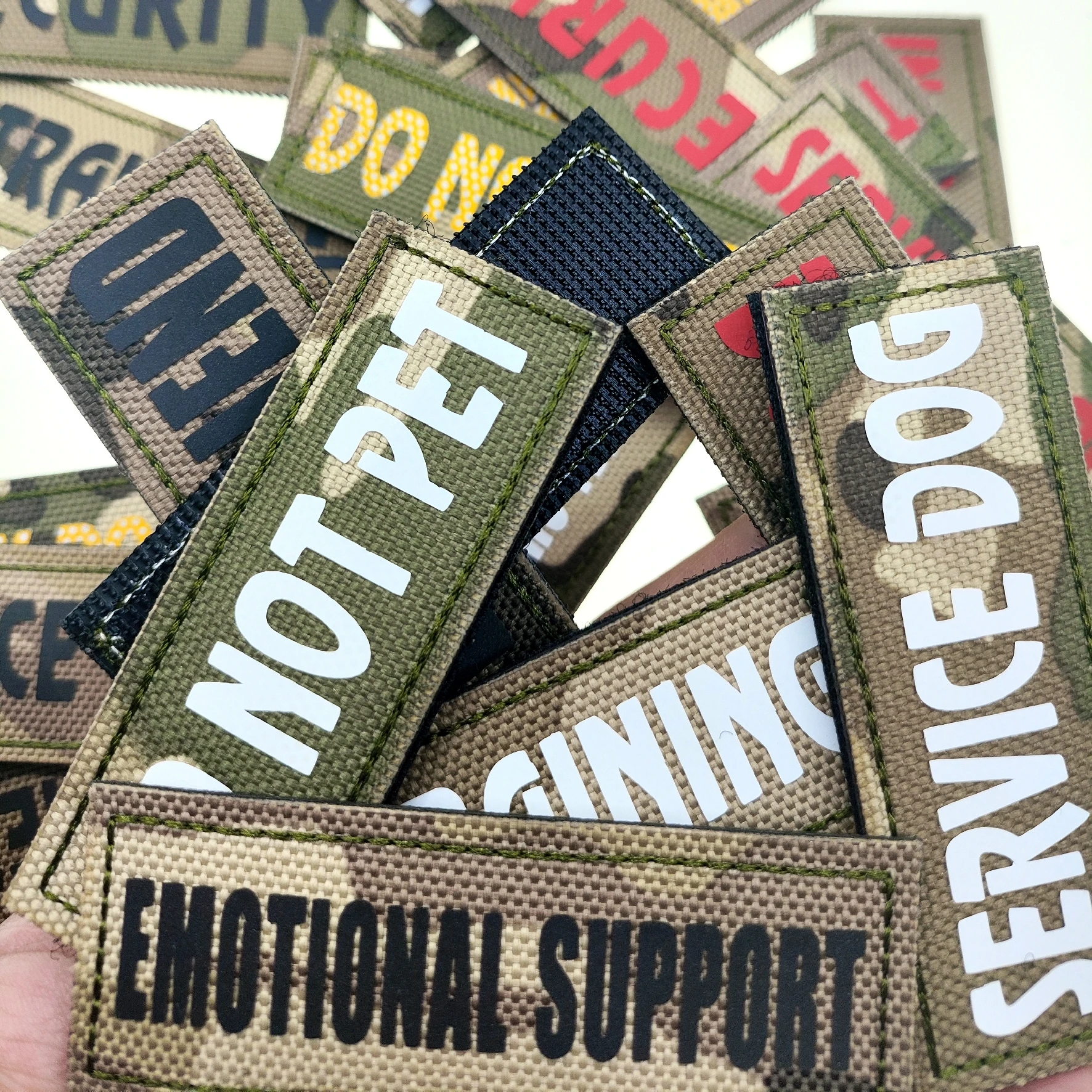 Camouflage Animal Vest Collar Training Service Dog Pet Strap Clothes Hook and Loop Micro Chapter Magic Patch
