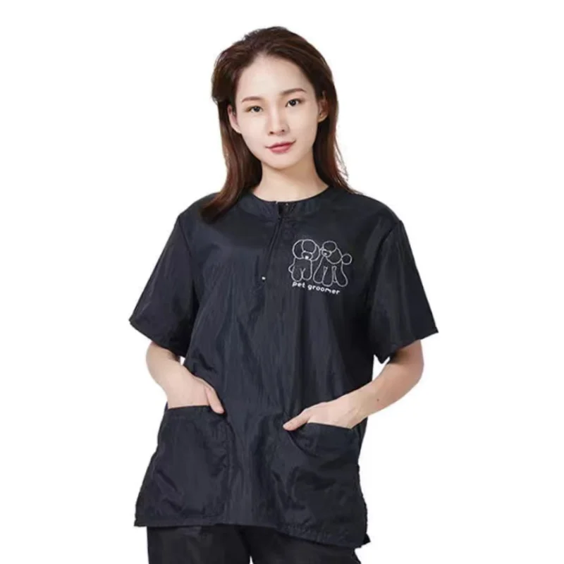 Waterproof Work Clothe Pet Groomer Uniforms Pet Dog Grooming Clothing Non Stick Hair Pet Shop Smock Pet Cleaning Care Workwear