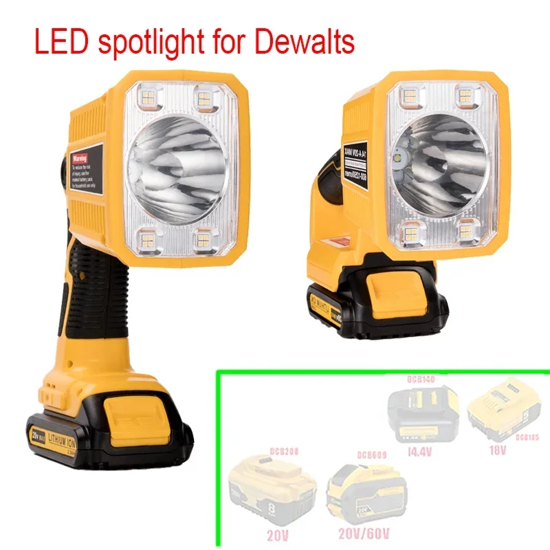 Car Work Lamp Li-ion Battery Adapter USB Charger Outdoor Work Light For Makita For DeWalt For Bosch For Milwaukee Li-ion Battery