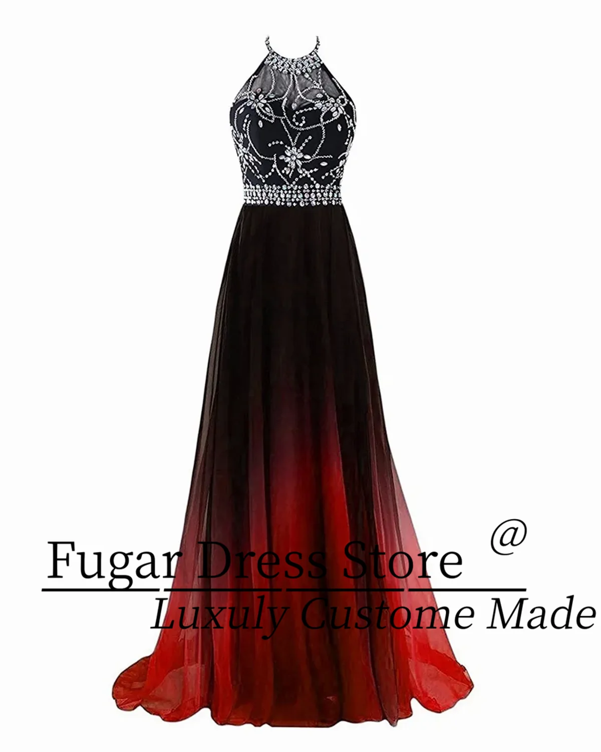 TIANTIAN Personalizzato Sexy Halter Gradiente Abiti da ballo Lunghi in chiffon Plus Size Luxuly Abiti da ballo di fine anno Abito formale فستانmavera