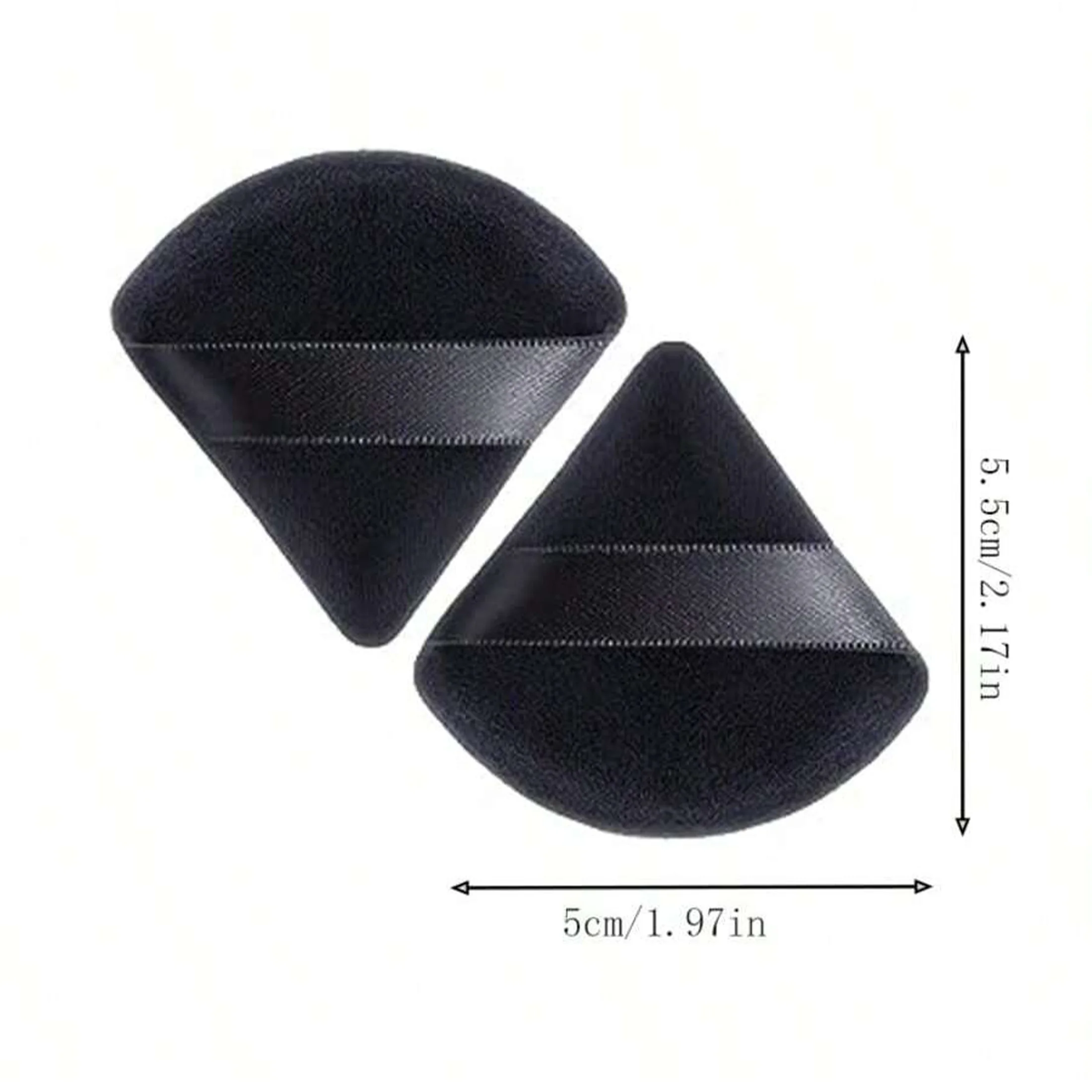 20 قطعة من خليطات المكياج المثلثة المخملية السوداء - قابلة لإعادة الاستخدام لهدايا الأساس/السفر/عيد الميلاد