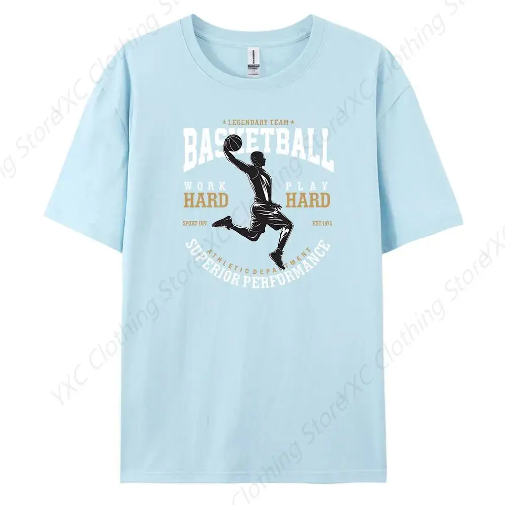 

Basketball Men's T-shirt- Short Sleeve Crew Neck Soft Fitted Tees S - 6XL Fresh Classic Basic Tshirts