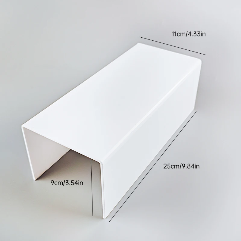 3-Piece Set of White Acrylic Tiered Display Stands, Desktop Storage Racks, Display Racks for Figurines, Small Items, Jewelry, and Cosmetics